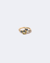  Luna Ring - Bicolor Sapphire on light color background.