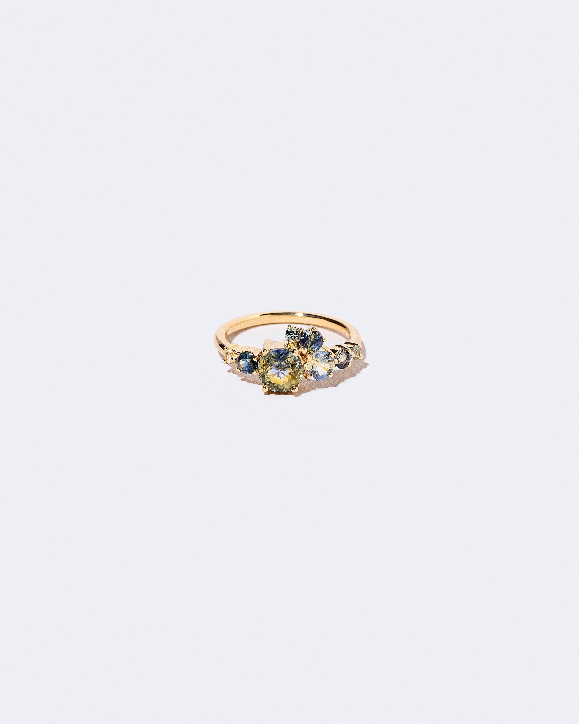  Luna Ring - Bicolor Sapphire on light color background.